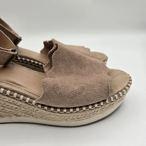 Crown Vintage Daffodil Brown Suede Espadrille Wedge Sandals Size 7.5 - Picture 10 of 16